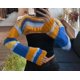 thumbnail image 2 of VISgogo, suéter de punto a la moda para mujer, Tops cortos de manga larga de Color a rayas en contraste, jerséis salvajes informales de primavera VISgogo  moda, 2 of 9