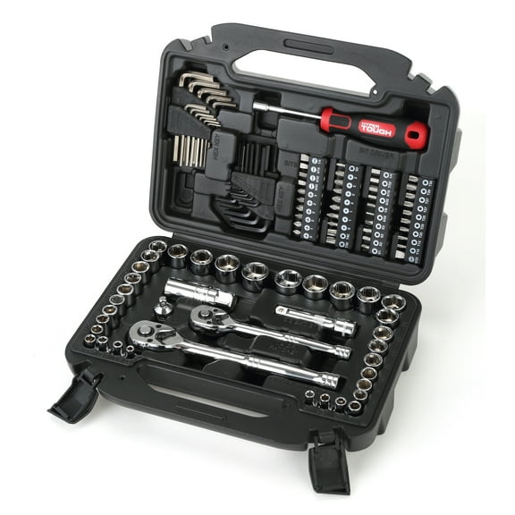 Hyper Tough 110-Piece Drive Mechanic Socket Set, SAE & Metric