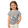 thumbnail image 6 of Boys' Girls' Easter Personalized Cartoon Rabbit Print Short Sleeve T Shirt Top Grey 2Y-3Y, 6 of 7