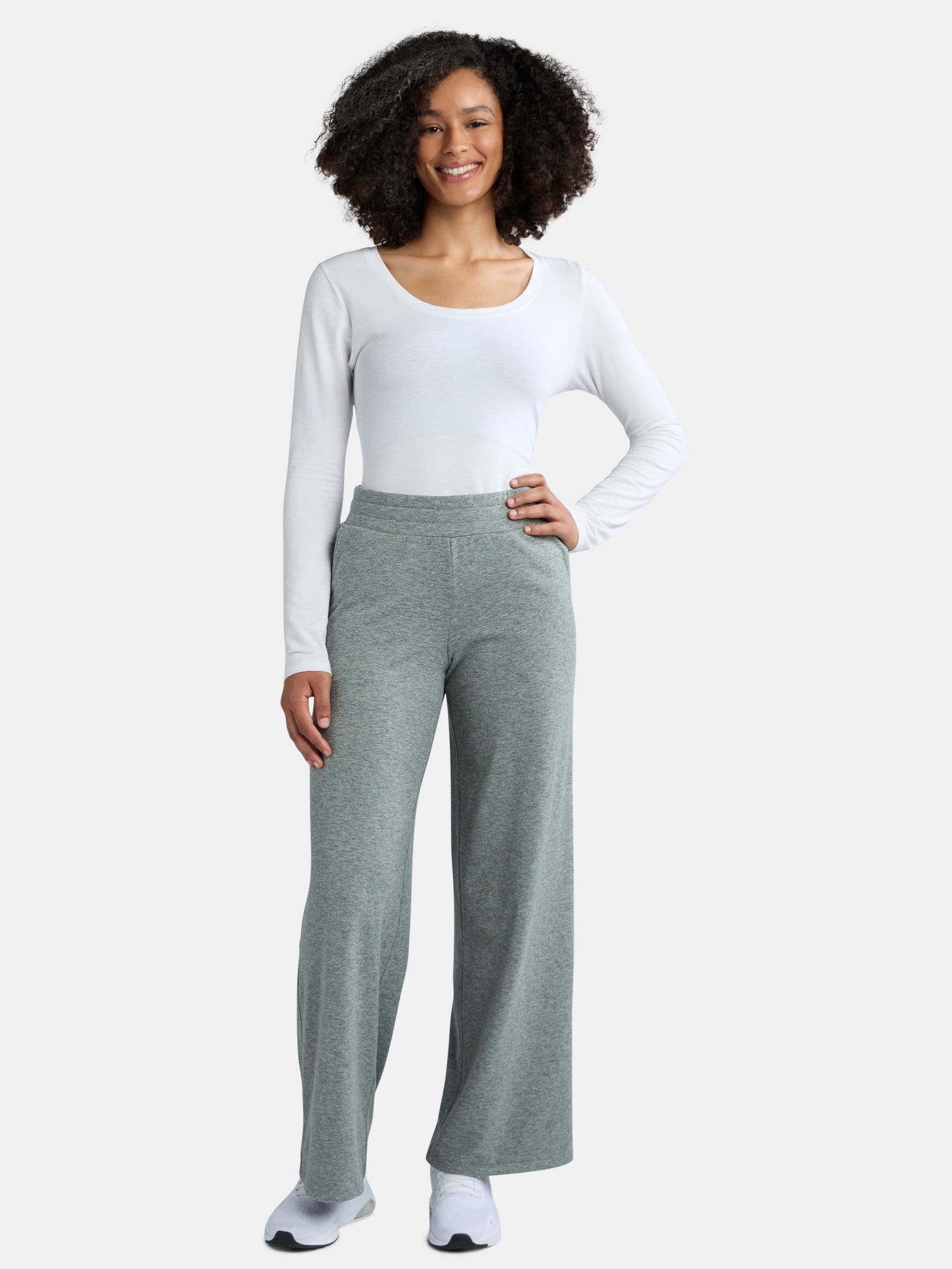 Athletic Works Women's ButterCore Wide Leg Pants, Sizes XS-XXXL