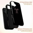 thumbnail image 4 of Minimalist Black iPhone Case with Delicate Pink Bow, Elegant Protective Cover for iPhone 16 15 14 13 12 11 Mini Pro Max, 4 of 6