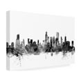 thumbnail image 3 of Trademark Fine Art Michael Tompsett Chicago Illinois Skyline B&W Canvas Wall Art - 22x32, 3 of 5