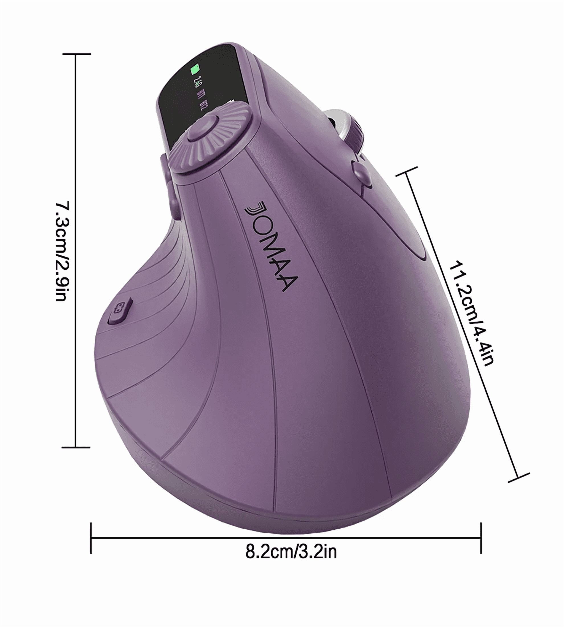Jomaa Bluetooth Wireless Vertical Mouse With Function Adjustment Knob Slient Click Rechargeable Ergonomic Mice for Win/IOS/Android