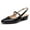 Black, variant on Pennysue Women's Slingback Sandals Silver Glitter Low Block Heel Mary Jane Pumps 6M