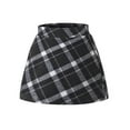 thumbnail image 2 of Girls Plaid Skirts Soft Woolen High Waisted Mini Short Skirts Cute School Uniform for Fall Spring Winter (12 Years, Black 02), 2 of 4