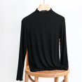 thumbnail image 5 of Women's Long Sleeve Mock Neck Base Tee Casual Trim Top Plus Size Lightweight, 5 of 5