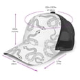 thumbnail image 2 of Lsque Hand Drawn Snake Printed Trucker Hat - Baseball Cap for Men Women - Breathable Mesh Side, Adjustable Fit - for Casual Wear, 2 of 7