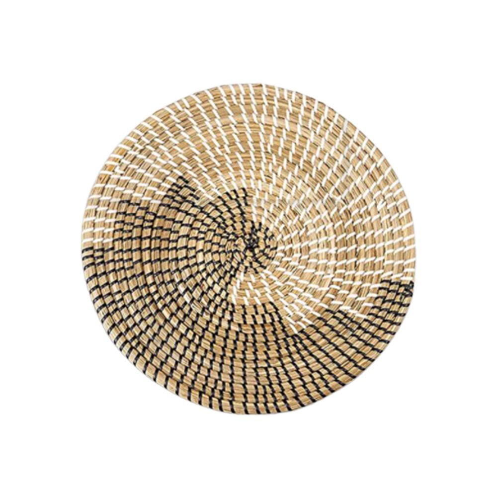 Rattan Decor for Boho Wall Art Seagrass Baskets Wall Decor Fruit Unique Housewarming Gift Round Wicker Decorative Tray Flat Basket for Coffee Table Hanging Woven Wall Basket Decor Set of 6 13 to 6 