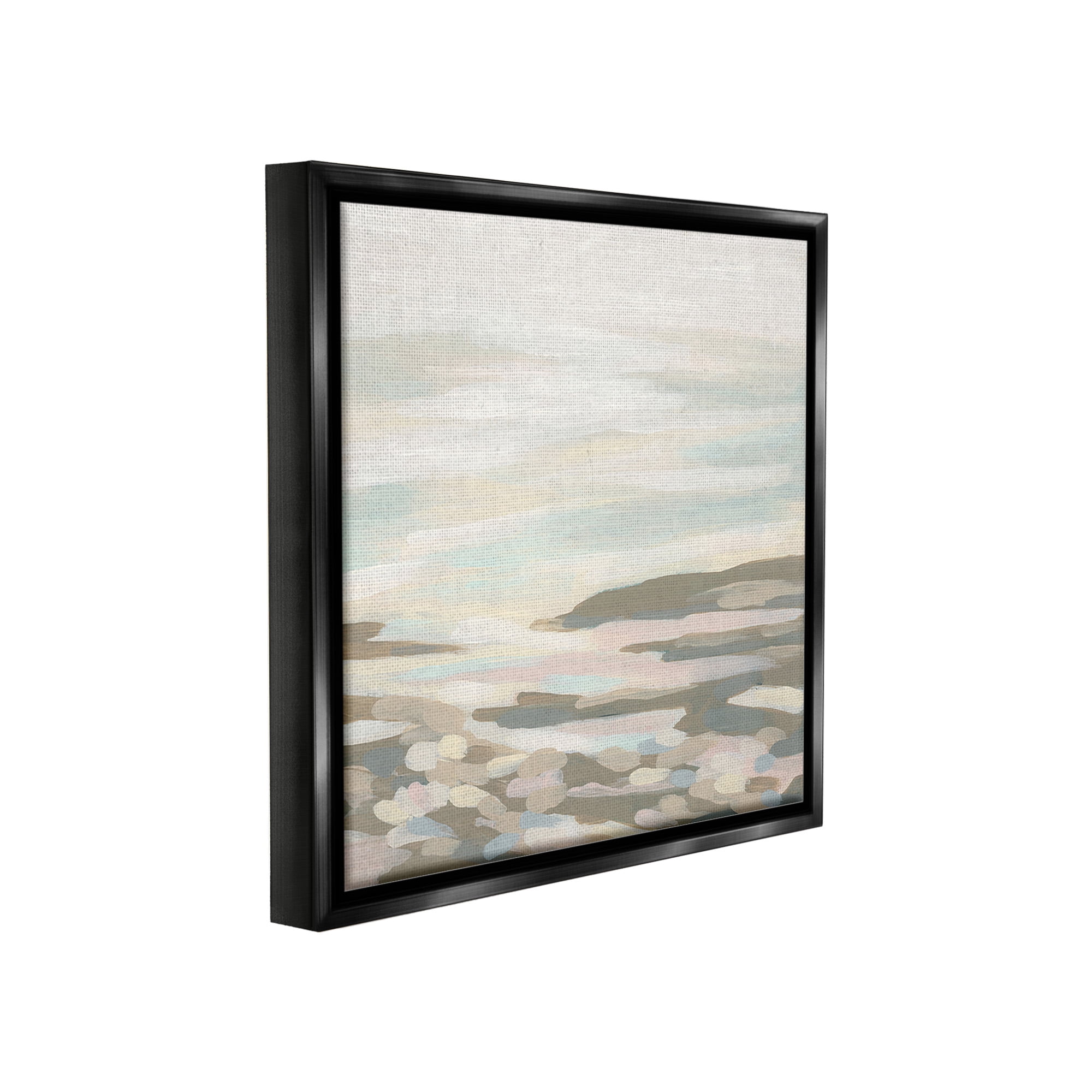 Stupell Industries Abstract Nautical Landscape Landscape Painting Black Floater Framed Canvas Art Print Wall Art, 18 x 18