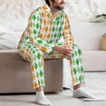 thumbnail image 7 of Fotbe St. Patrick's day argyle Pattern Long Sleeve Pajama Set for Men,Sleepwear Set,2-piece Loungewear Set,Soft PJs Comfy Nightwear with Pockets-XX-Large, 7 of 7