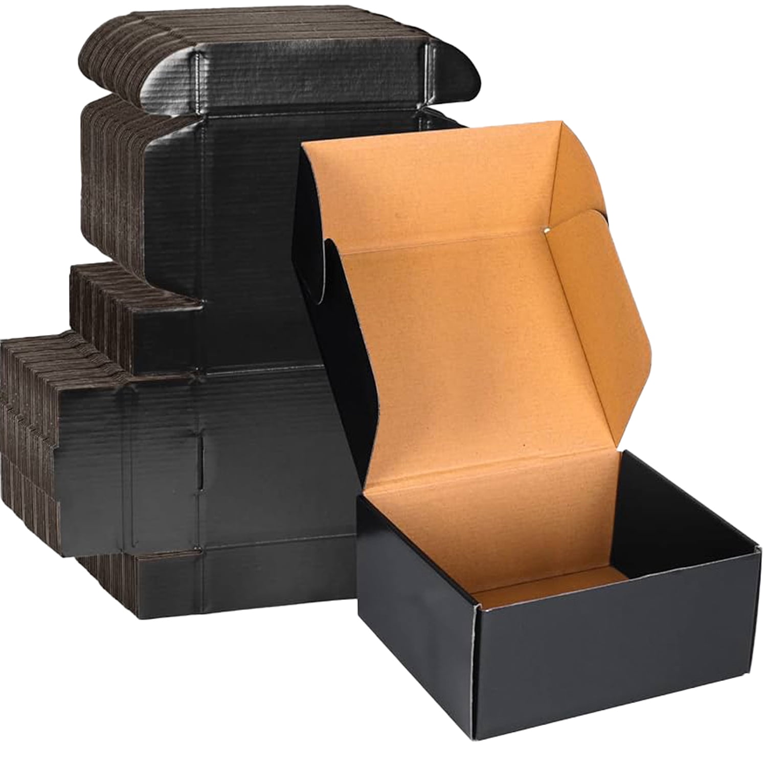 Ucanpack Corrugated Mailer Box Packing Supplies For Moving Black (Kraft Inside) Large 18 x 18 x 2¾" - 25 Pcs