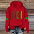 thumbnail image 2 of New & Trending!FUNUONY St. Patrick's Day Womens Hoodies Women's Long Sleeved St. Day Printed American Flag Hooded Top Red XL, 2 of 4