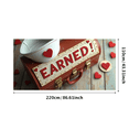 thumbnail image 1 of White Fabric Banner with Red Glittery Earned It Lettering Heart and Star Elements Party Decoration Backdrop for Celebrations Photo Shoots Graduation Parties Valentine Events, 1 of 4