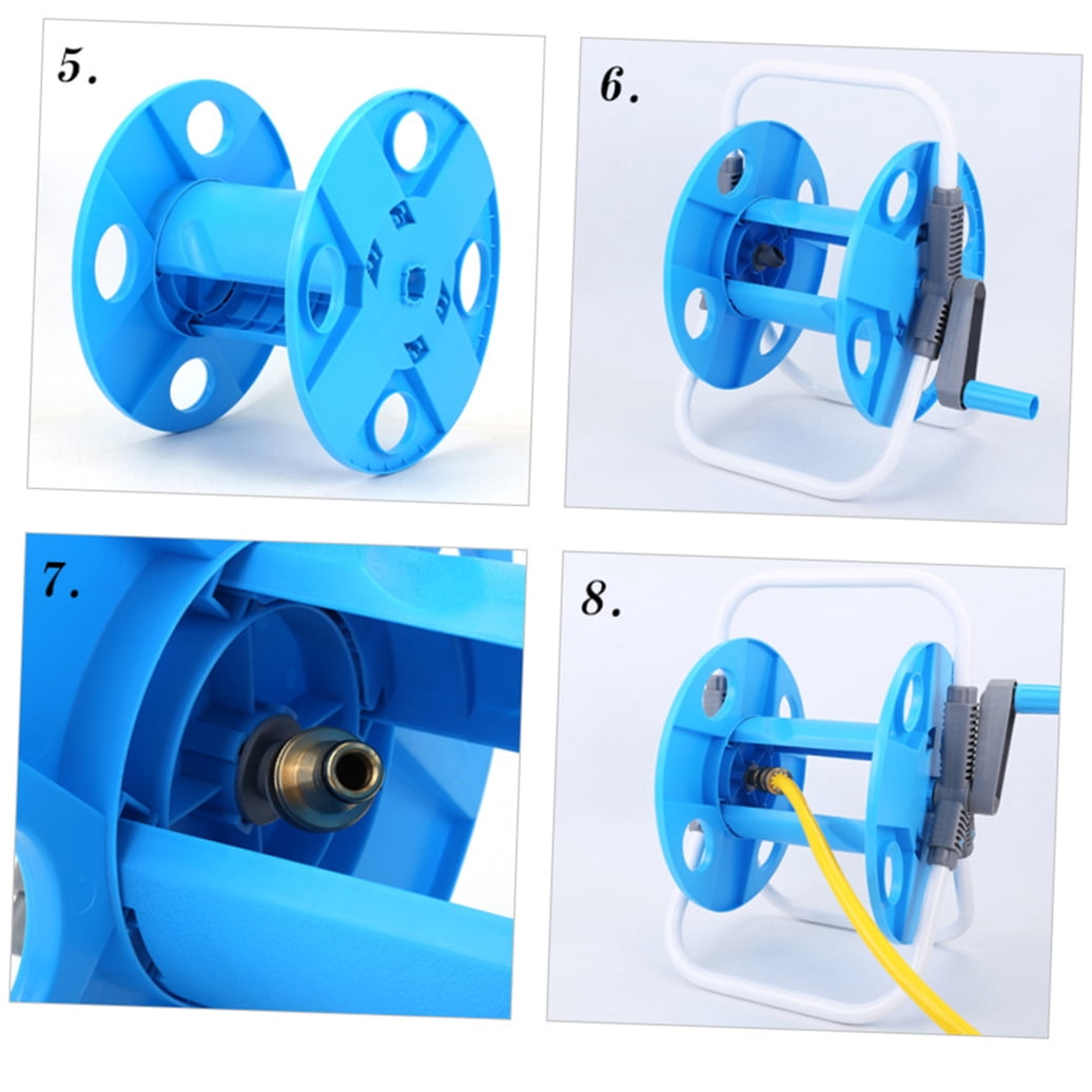 Supvox Hand Crank Garden Hose Reel Cart with Easy Rotate Frame, Outdoor Water Hose Storage and Car Wash Holder