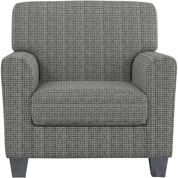 2 Piece Chair Covers for Living Room with Arms Anti Slip Stretch Arm Chair Slipcovers Sofa Armchair Slipcover Machine Washable Furniture Protector (Black and White, Chair)