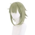 thumbnail image 2 of Peluca para cosplay, color verde claro, corta, con flequillo, 35 cm de calor, 2 of 3
