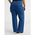 thumbnail image 5 of Sofia Jeans Women's and Women's Plus Relaxed Straight High Rise Cargo Jeans, Sizes 0-28W, 5 of 5