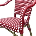 thumbnail image 6 of Baton Aluminum and Wicker Outdoor French Bistro Chairs, Set of 2, Red, White, and Wood Print, 6 of 7