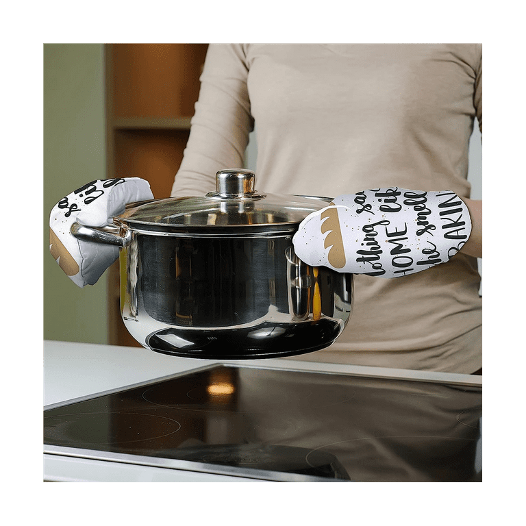4 Pcs Blank Sublimation Oven Mitts Heat Resistant Kitchen Gloves Cotton for  DIY Kitchen Dining Room Accessories