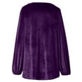 thumbnail image 6 of Telankuip Women's Velvet Loose Fit T Shirts Casual Long Sleeve Solid Color Tee Shirts 2025 Fashion Cowl Neck Drape Ruched Front Soft Comfortable Pullover Tops Fall Winter Outfits Purple L, 6 of 8