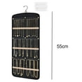 thumbnail image 2 of Jierger Hanging Jewelry Organizer Storage Roll with Hanger Metal Hooks Double-Sided Jewelry Holder for Earrings, Necklaces, Rings on Closet, Wall, Door, 1 piece, 2 of 6