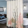 thumbnail image 3 of Watercolor Coral Shower Curtains for Bathroom, Medieval Retro Washable Fabric Shower Curtain with Hooks Waterproof Bathroom Decor Sets, 66 x 72 Inches, 3 of 9