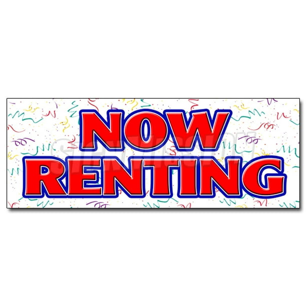 12" NOW RENTING DECAL sticker for lease rent office retail space