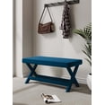 thumbnail image 2 of Manhattan Comfort Abigail Double Ottoman Bench with Solid Wood Frame in Blue, 2 of 9