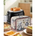 thumbnail image 4 of Vintage Gnomes Small Toaster Cover 2 Slice, Kitchen Appliance Covers, Black Red Checkered Retro Art Toaster Oven Cover with Loop, Bread Machine Cover Polyester Dust Cover Protection, 4 of 4
