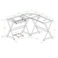 thumbnail image 4 of Manor Park Modern Glass Corner Computer Desk and Gaming Desk - Multiple Finishes, 4 of 8