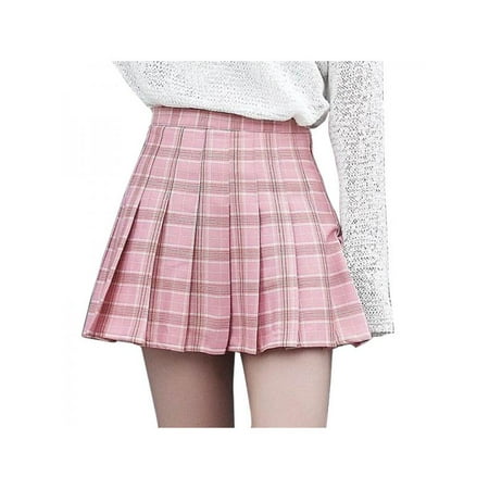 - Lavaport Girls Plaid Pleated Skirt Dancewear Women High Waist Tartan Mini Skirt