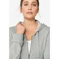 thumbnail image 3 of Ellos Women's Plus Size Long Zip Front Hoodie French Terry Long Oversized Lightweight Jacket, 3 of 6