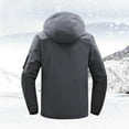 thumbnail image 4 of HOOMEUMY Men's Winter Jacket Fleece Lined Waterproof Windproof Hooded Outdoor Coat Warm Thick Snow Ski Jacket Gray L, 4 of 9