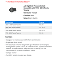 thumbnail image 2 of A/C High Side Pressure Switch - Compatible with 1995 - 2015 Toyota Tacoma 1996 1997 1998 1999 2000 2001 2002 2003 2004 2005 2006 2007 2008 2009 2010 2011 2012 2013 2014, 2 of 2