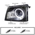 thumbnail image 3 of Spec-D Tuning Black Halo Rim Projector Headlights Compatible with 1998-2000 Ford Ranger, Left + Right Pair Headlamps Assembly, 3 of 7