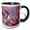 Black/White, variant on 3drose, Song Sparrow in Eastern Redbud Tree, Marion, Il, 11oz Two-tone Red Mug