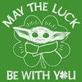 thumbnail image 2 of Boy's Star Wars: The Mandalorian St. Patrick's Day Grogu May the Luck be with You Distressed Graphic Tee Kelly Green X Large, 2 of 4