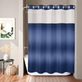 thumbnail image 2 of No Hook Shower Curtain, Navy Blue Ombre Shower Curtains for Bathroom with See Through Top Window, Farmhouse Blue Gradient Color Aesthetic Waterproof & Washable Bath Curtain Stall 48"x72", 2 of 9
