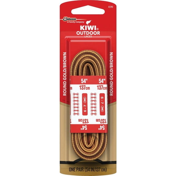 Kiwi Outdoor Round 54 In. Boot Laces 66459 Kiwi 66459 031600664590 Gold/Brown
