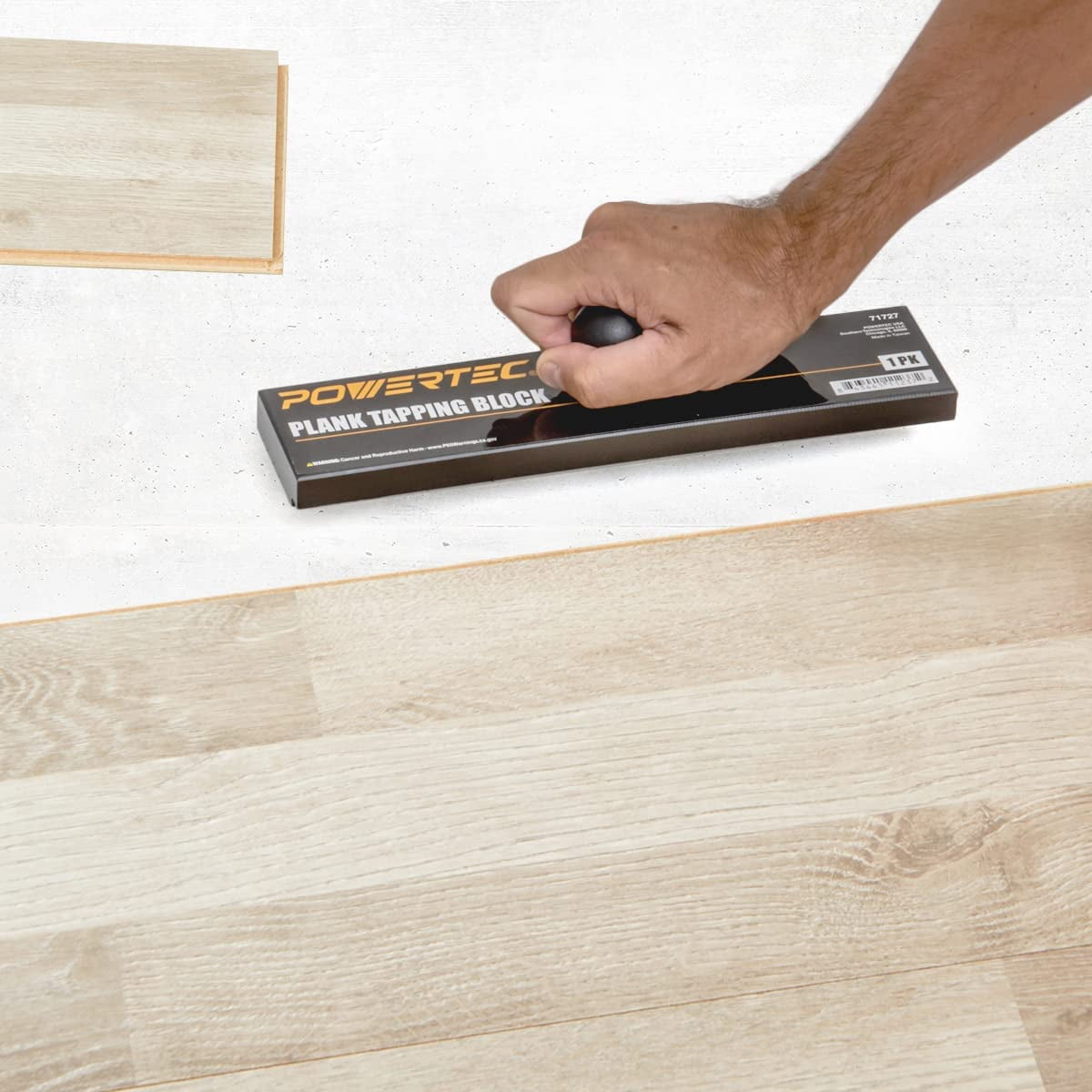 POWERTEC Tapping Block Flooring Tools, Hammer-Free Vinyl Plank Tools, Ergonomic Ball Handle for Installing Laminate, Hardwood Floor, LVP, LVT, Fewer Strikes to Complete Installation (71727)