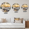 thumbnail image 4 of Designart 'Winter Landscape With Road Under Bright Sunset' Traditional Wall Clock, 4 of 5