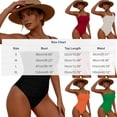 thumbnail image 3 of Xdegoge One Piece Swimsuit Women Tummy Control One Piece Scoop Neck Crinkle Textured High Cut Bathing Suits Athletic Swimming Summer Vacation Beachwear, 3 of 9