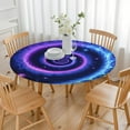 thumbnail image 3 of Blue Purple Tie Dye Mandala Pattern Round Fitted Tablecloth with Elastic Edge,Dining Table Cover Waterproof,Outdoor Round Tablecloth for Camping,Dining,Indoor and Outdoor, 3 of 7