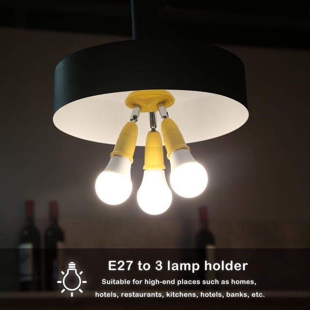 1 portalámparas 3 en E27 a E27 Base Socket Splitter LED Bombilla amarilla Likrtyny Para estrenar