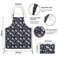 thumbnail image 3 of Blue Cartoon Unicorn Dessert Heart Star Apron-Garden Aprons for Women with Pockets-Cotton Linen Waterproof Kitchen Cooking Gardening Aprons Adjustable for Kitchen,Cooking,BBQ and Salon 33x27 Inch, 3 of 7