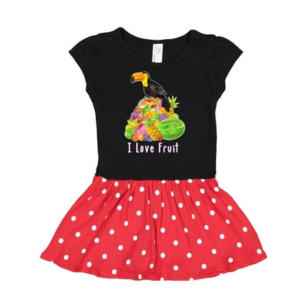 

Inktastic I Love Fruit Toucan Gift Toddler Girl Dress