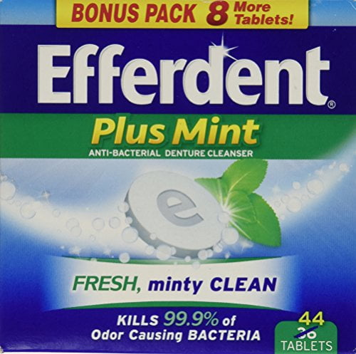 Efferdent Plus Mint Anti-Bacterial Denture Cleanser Tablets 44 Count Each