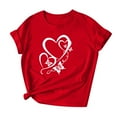 thumbnail image 4 of Yuanlook Valentines Day Short Sleeve Shirts for Women Love Heart Print T-Shirt Happy Valentine Day Tee Tops S-3XL, 4 of 5