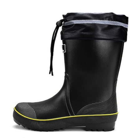 

Man Women Rubber boots waterproof warm winter fishing mid calf insulated durable youth man and lady rain shoes removable confortable faux plush lining rainy season outdoors