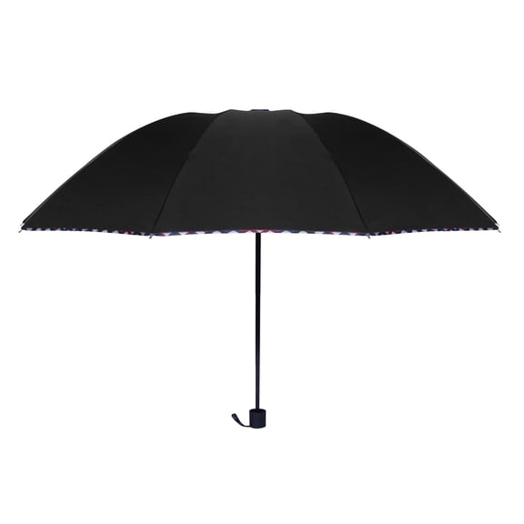 Large Umbrella for Rain and Sun - 110 cm Double-Layer Folding Umbrella with 10 Ribs and Frosted Handle